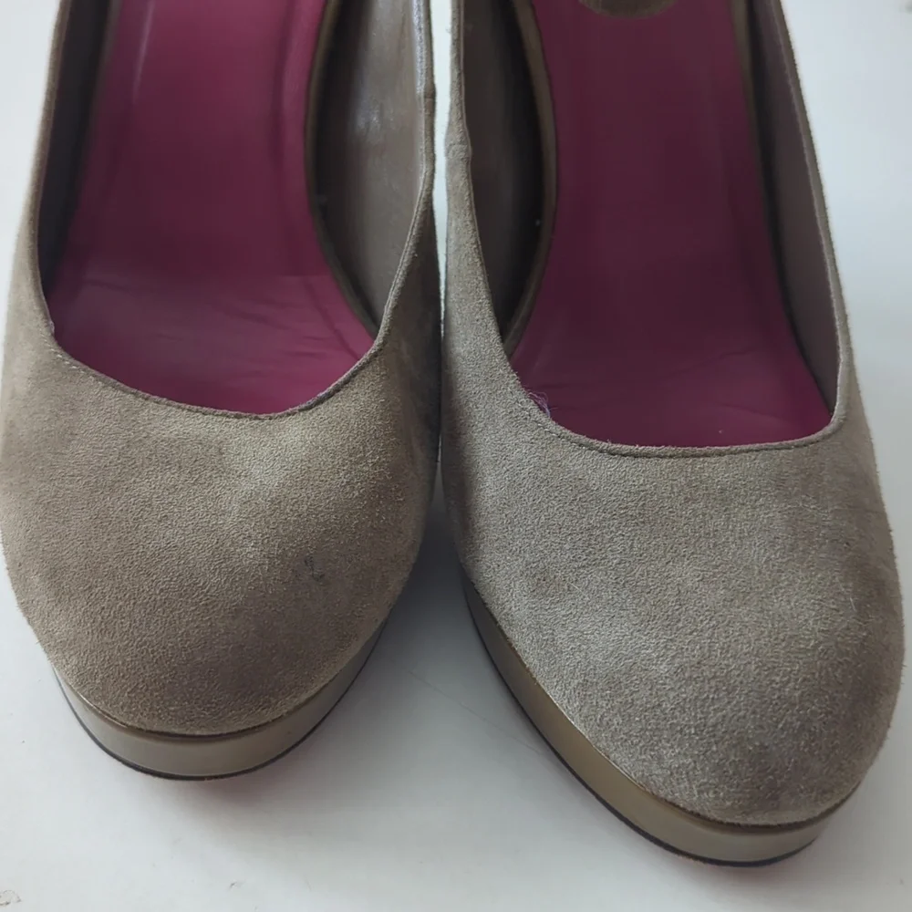 Cole Haan Marisa Nike Air Platform Suede Heels Ten Rounded Toe Size 9.5 B - Picture 5 of 13